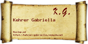 Kehrer Gabriella névjegykártya